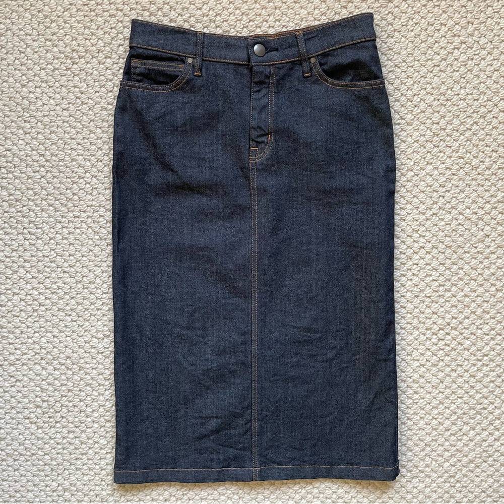 Muji denim midi skirt